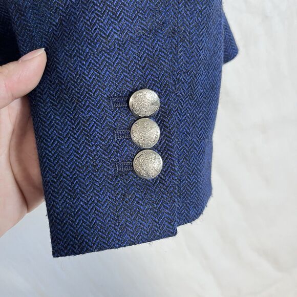 Banana Republic  Blue Herringbone Jacket Size 6 - Picture 6 of 12